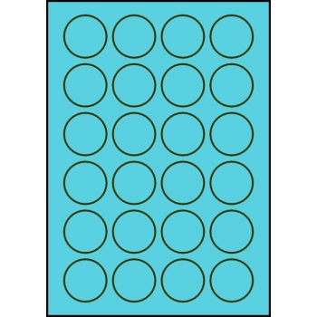 Etykiety A4 kolorowe Kółka Fi 40 mm – niebieskie